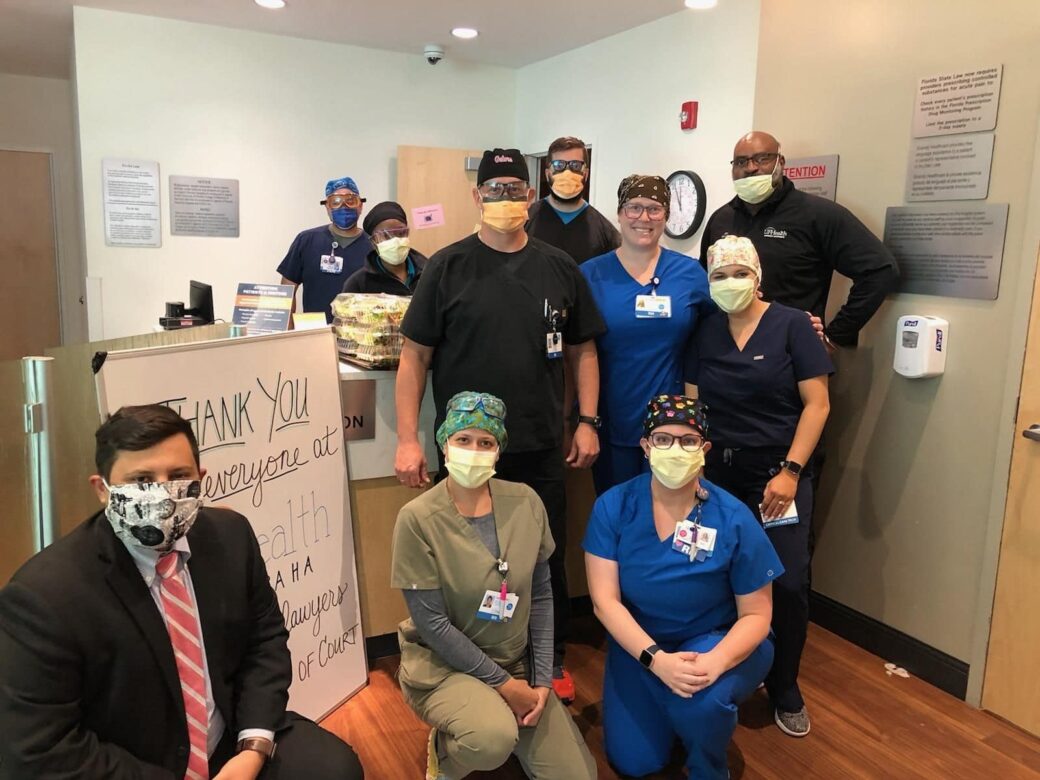 Knellinger & Associates participates in the effort of the Gerald R. Bennett Inn of Court to thank the emergency care workers at UF Health at Kanapaha.